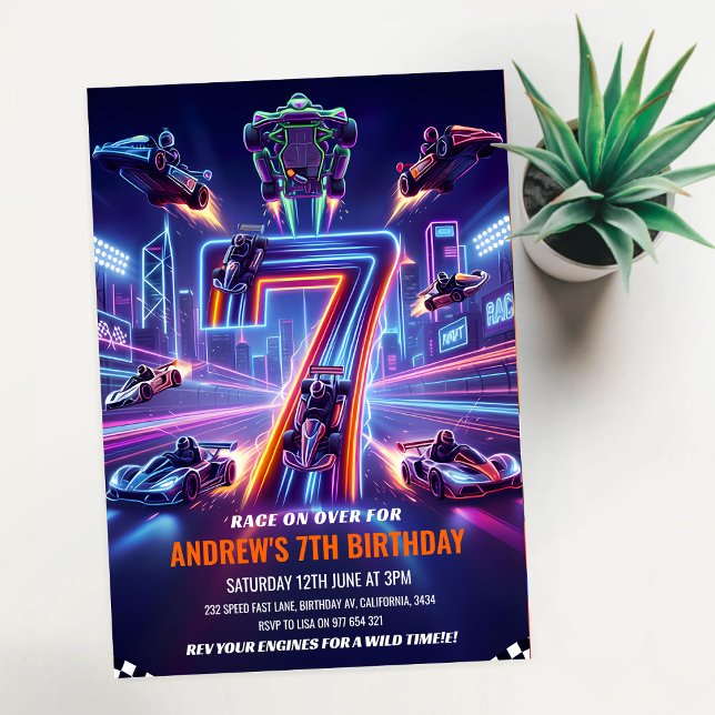 Invitación Carrera de Karting Cumpleaños 7 (Subido por el creador)