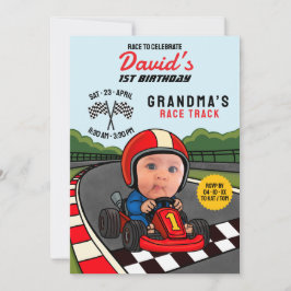 Invitación ¡Carrera para celebrar! Personalizado 1 cumpleaños