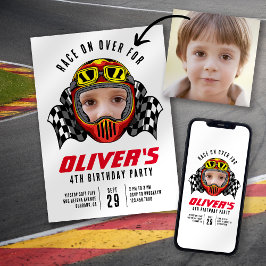 Invitación Carrera por fiesta de cumpleaños con fotos