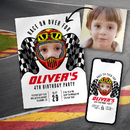 Invitación Carrera por fiesta de cumpleaños con fotos