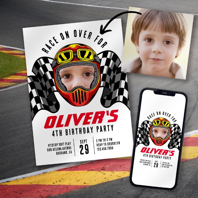 Invitación Carrera por fiesta de cumpleaños con fotos (Subido por el creador)