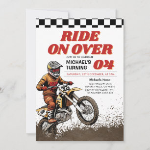 Invitación Carrera por la fiesta de cumpleaños de Dirt Motorc