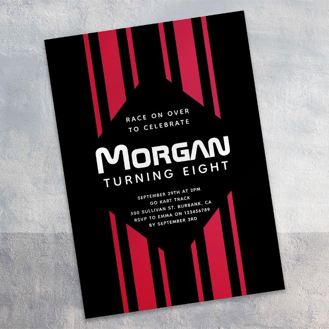 Invitación Carrera sobre autos de Carreras Fiesta de cumpleañ (Subido por el creador)