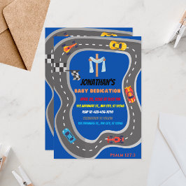 Invitación Carreras Carros pista de carreras de niños Dedicac