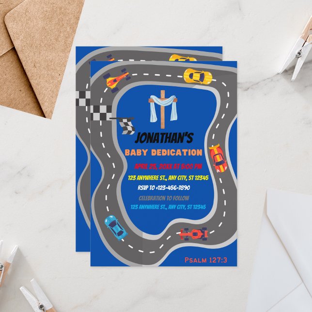 Invitación Carreras Carros pista de carreras de niños Dedicac (Subido por el creador)
