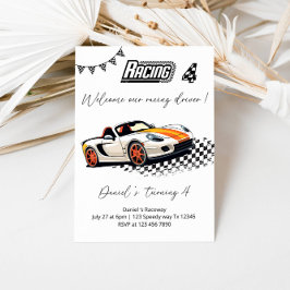 Invitación 🏁 Carreras de coche Cumpleaños ¡Me apresuro a div