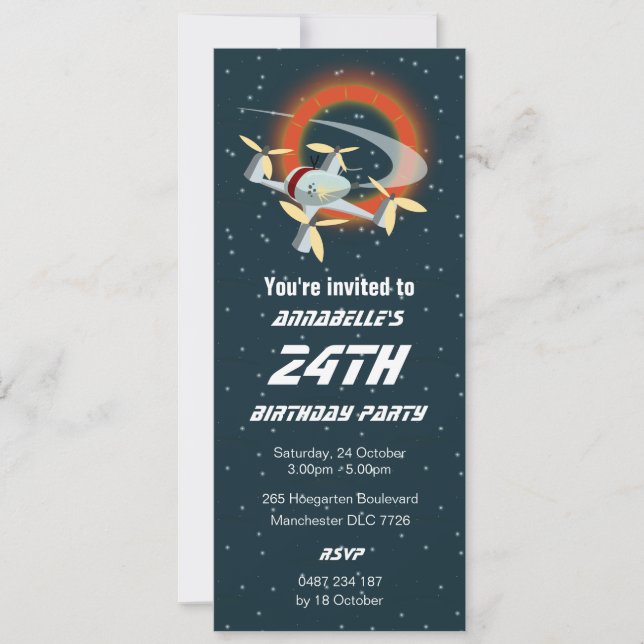 Invitación Carreras de drones (Anverso)