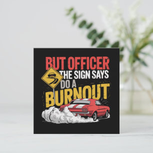 Invitación Carreras de Funny Car Burnout Drag Racing Muscle C