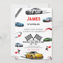 Invitación Carreras de velocidad moderna Coche deportivo