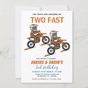 Invitación Carreras en bicicleta dos Fiestas conjuntos de niñ
