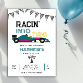 Invitación Carreras en dos coches de carreras Fiesta de cumpl