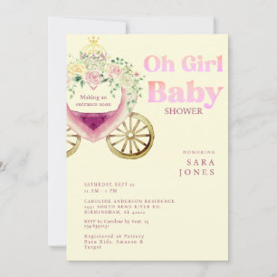 Invitación Carriage abriendo una entrada pronto en Baby Showe