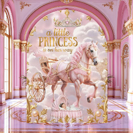 Invitación Carrito Baby Shower rosado Princesa Bassinet