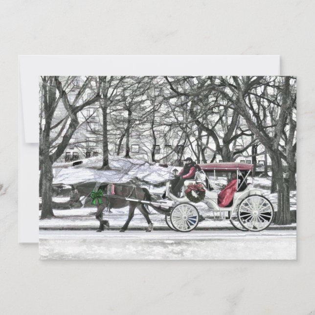 Invitación Carrito con carro tirado en Nueva York (Anverso)