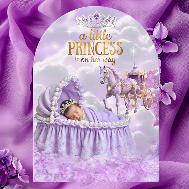 Invitación Carrito de caballos Princess Purple Baby Shower (Subido por el creador)
