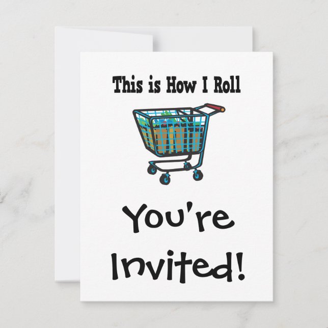 Invitación Carrito de Compras Cómo Rueda (Anverso)
