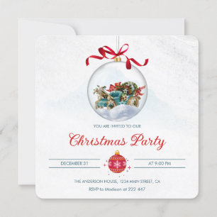 Invitación Carrito de cosecha en ornamento de Navidad, arveja