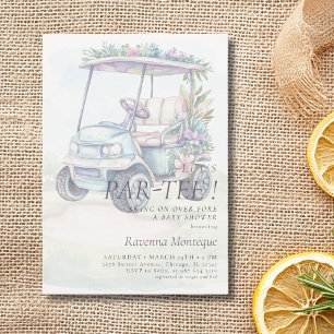 Invitación Carrito de Golf de Acuarela Baby Shower Vamos a Pa