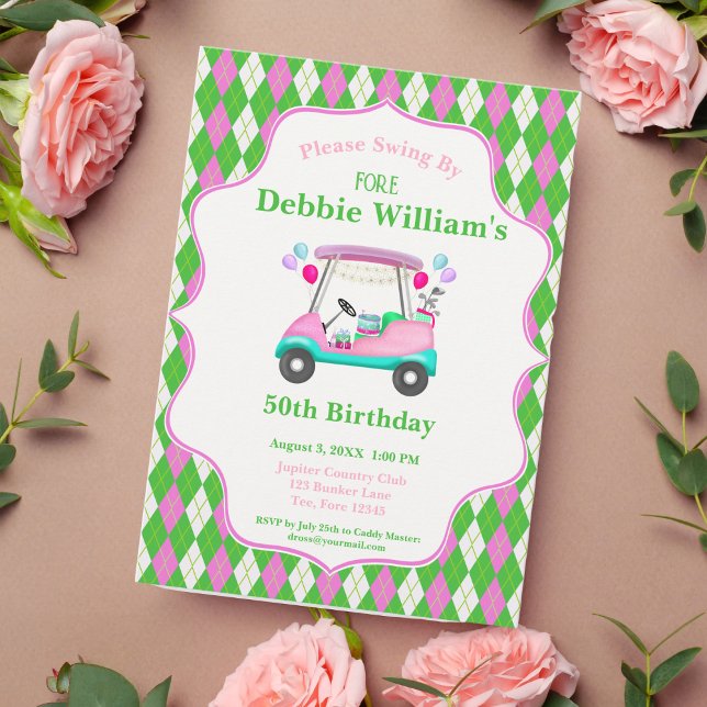 Invitación Carrito de Golf Elegante Listo Para el Cumpleaños  (Subido por el creador)