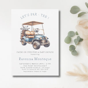 Invitación Carrito de Golf Minimalista Deja al Bebé en Par Te