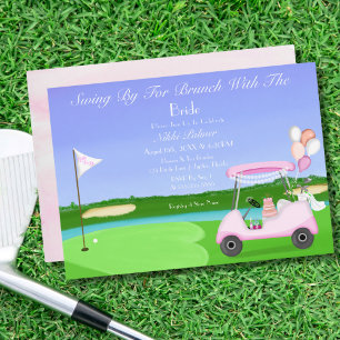 Invitación Carrito de Golf Nupcial Desayuno Fiesta de Despedi