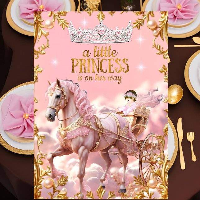 Invitación Carrito para caballos Princess Pink Baby Shower (Subido por el creador)