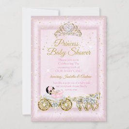Invitación Carrito rosa Princesa Baby Shower Tiara