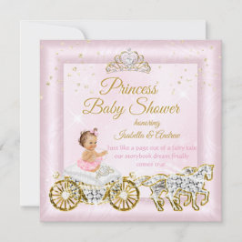 Invitación Carrito rosa Princesa Baby Shower Tiara