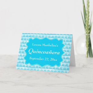Invitación Carritos azul turquesa Quinceanera