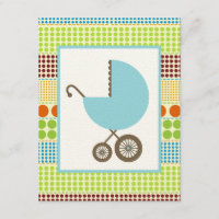 Carro de Baby Shower del muchacho y puntos azules