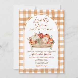 Invitación Carro de calabaza Baby Shower de cultivo local