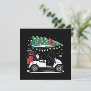 Invitación Carro de golf Árbol de Navidad Luces de Navidad De