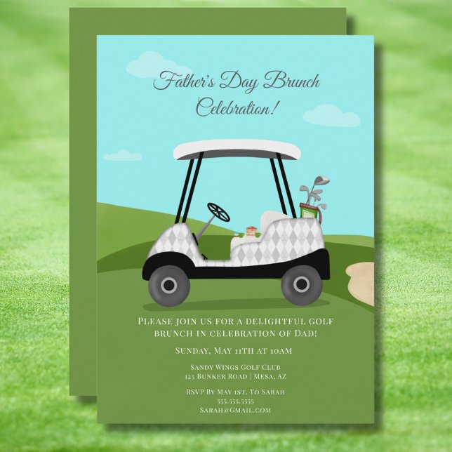 Invitación Carro de golf con crepes Brunch del Día del Padre (Subido por el creador)