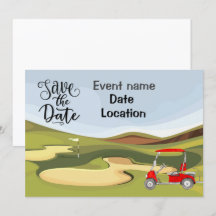 Carro de golf en un campo de golf invitado golfist