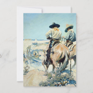 Invitación Carro de Suministros Arte Occidental por NC Wyeth