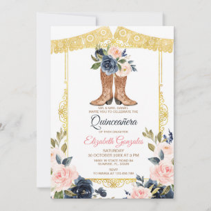 Invitación Carro mexicano bots Quinceanera