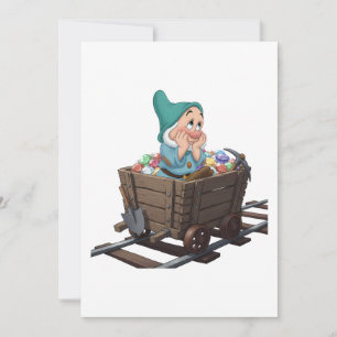 Invitación Carro Minero de Snow White Tímido Arte de Diamante