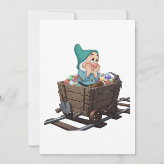 Invitación Carro Minero de Snow White Tímido Arte de Diamante