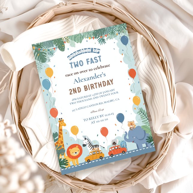 Invitación Carro Safari Race 2 cumpleaños (Subido por el creador)