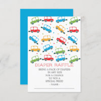 Carros Oh Boy Baby Shower Diaper Raffle Ticket