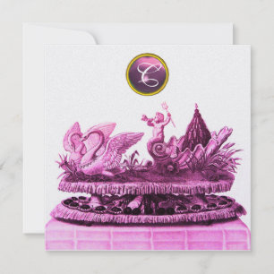 INVITACIÓN CARROZA DE CISNES CON CUPCAKES BODA DE PLAYA