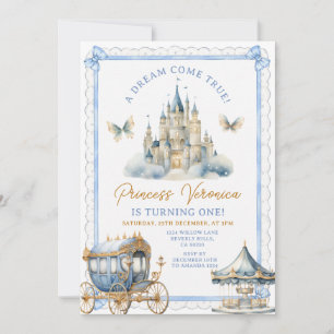 Invitación Carruaje de carrusel del castillo de la princesa a