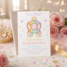Carruaje de Princesa Arcoíris Pastel Quinceañera