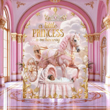 Carruaje de Princesa Étnica Rosa para Baby Shower