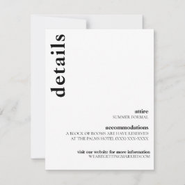 Invitación Carson Modern Boda Details Card