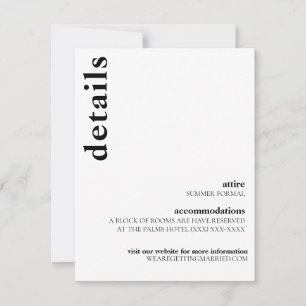 Invitación Carson Modern Boda Details Card