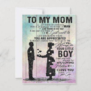 Invitación Carta a mi mamá, el mejor regalo para mamá