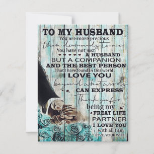 Invitación Carta a mi marido   Regalo encantador para marido