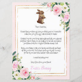 Invitación Carta a niño del conejo de Pascua