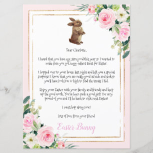 Invitación Carta a niño del conejo de Pascua